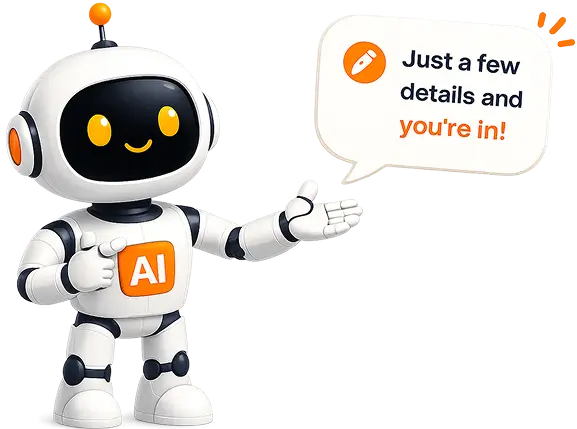 Just a few details and you're in