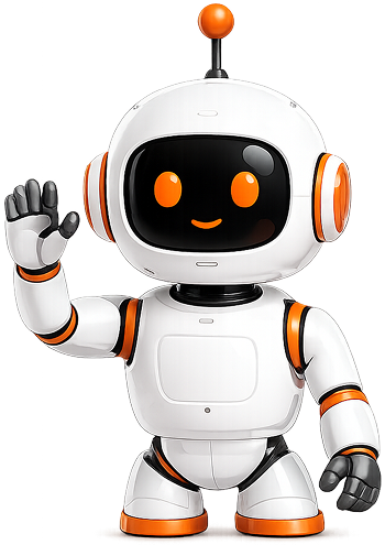 Friendly AI robot waving